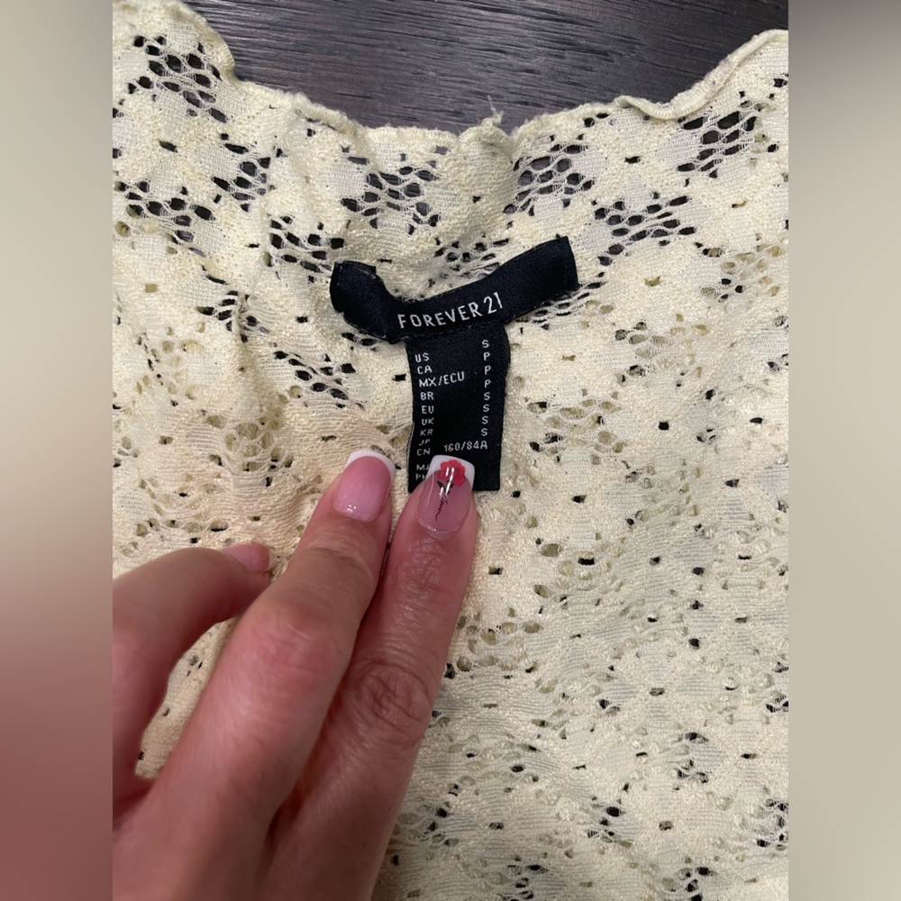 Forever 21 Light Cream Lace Blouse